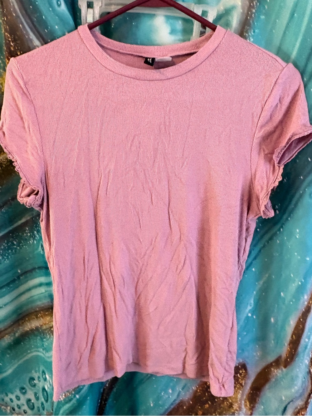 H&M Light Pink Short Sleeve Ribbed Tee